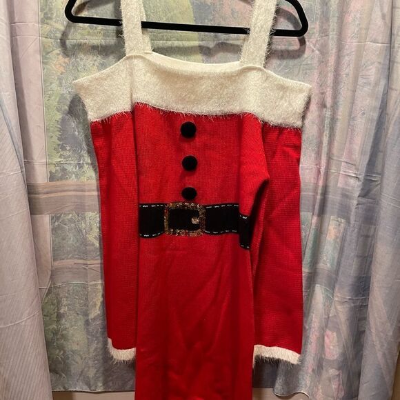 Xhilaration Woman’s Soft Sext Off The Shoulder Christmas Dress L - Picture 15 of 15